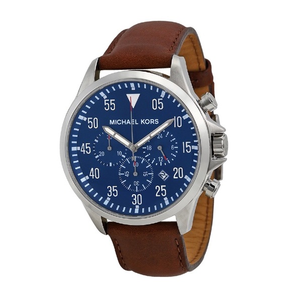 Michael Kors Leather 'Gage' Men’s Watch - Picture 2 of 6